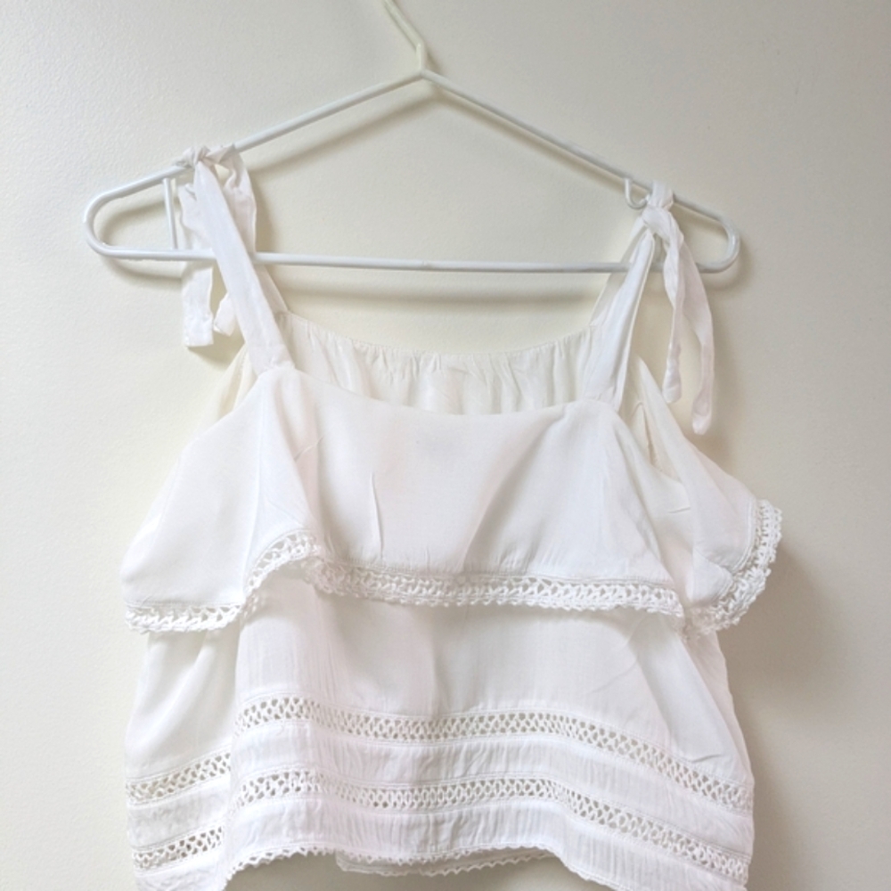 Wilfred White Ruffle Top Medium - Picture 3 of 6